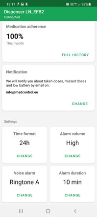 DOSECONTROL Dozator automat de medicamente Smart | Model 2021 | Capac transparent | Șabloane în limba română | Control de la distanță și monitorizare prin intermediul Android aplicației