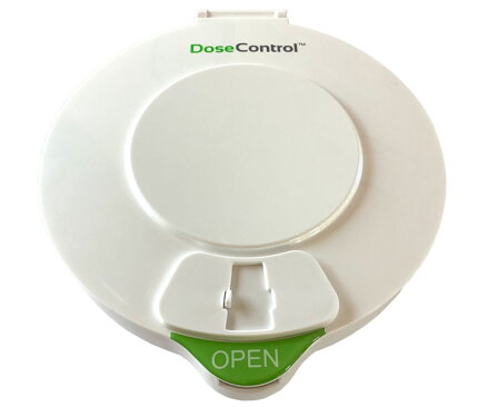 Smart BLUETOOTH Pill Dispenser DOSECONTROL | With AC-Charger | Model 2021 | Solid White Lid | English Dosage Rings | Remote control and monitoring via Android app