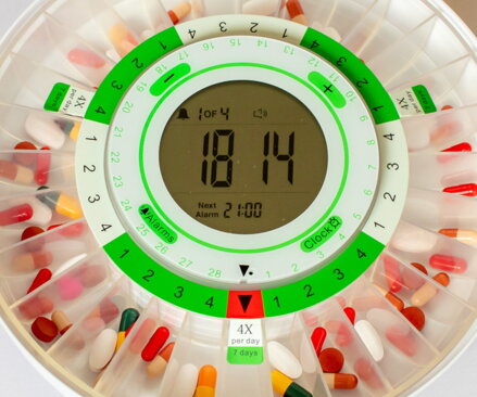 Smart Automatic Pill Dispenser with Alarm DoseControl | New Model 2021 | Neutral Dosage Rings | Transparent Lid
