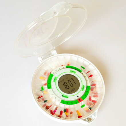 Smart Automatic Pill Dispenser with Alarm DoseControl | New Model 2021 | Neutral Dosage Rings | Transparent Lid