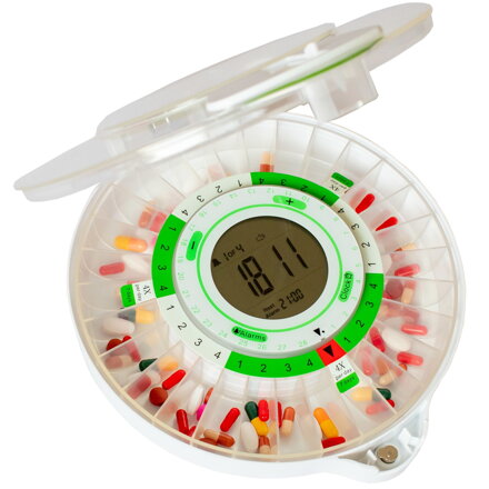 Smart Automatic Pill Dispenser with Alarm DoseControl | New Model 2021 | Neutral Dosage Rings | Transparent Lid