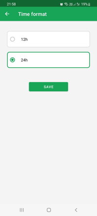 DoseControl app for smart WiFi pill box | Setting the time format 12 vs 24 hours