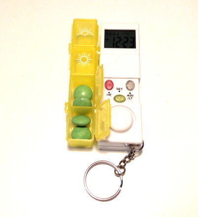 Versiunea de zi cu un dozator de medicamente - dozator electronic de medicamentecu alarmă MedControl