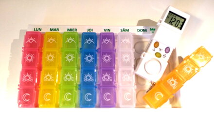 Dozator săptămânal de medicamente cu alarmă MedControl™ - Model 2020 Română