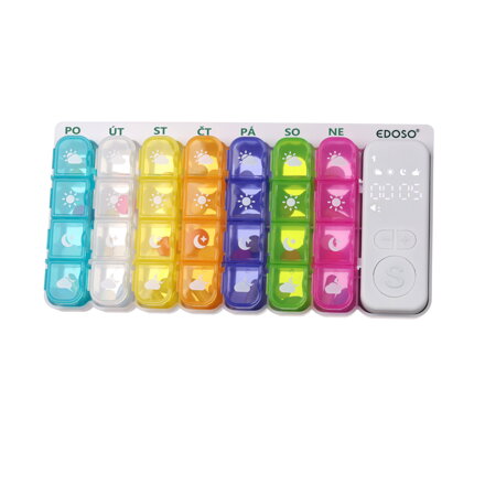 Doos met telefoon & LED-timer met 7 vakjes voor pillen