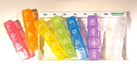 Тижневий дозатор ліків із сигналізацією - 7 кольорових картриджів